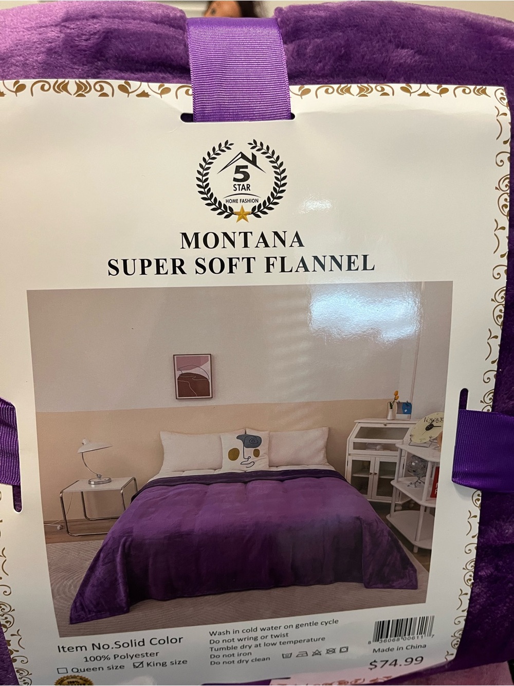 Super Soft Flannel Comforter - Purple